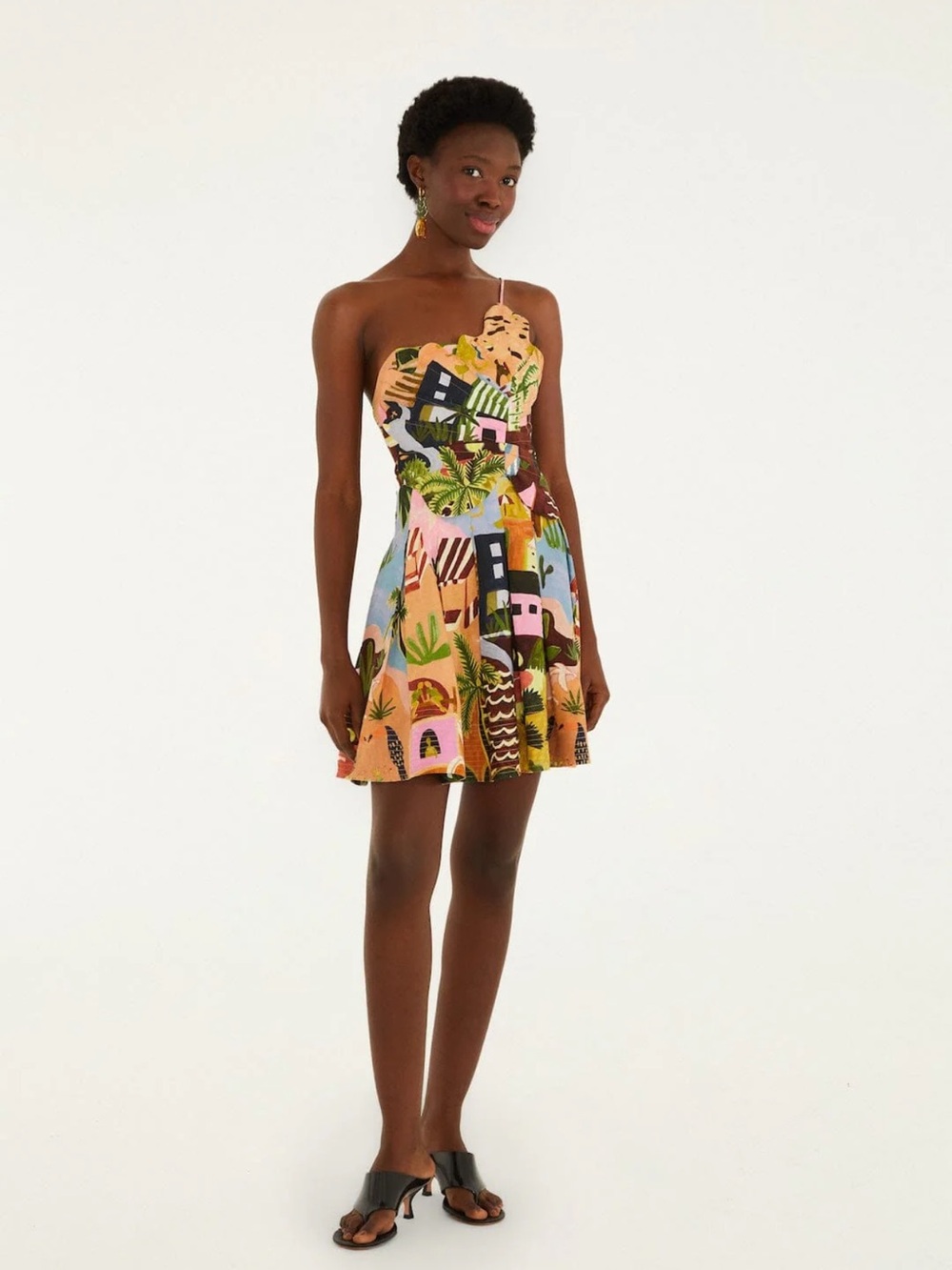 FARM Rio Multicolor Tropical Painting Mini Dress